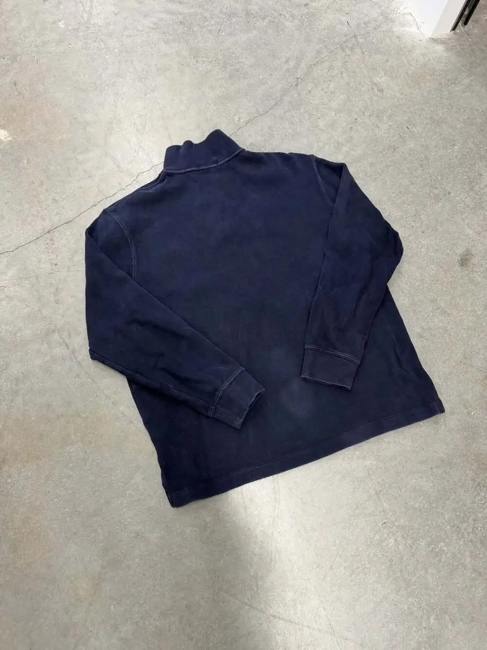 Polo Ralph Lauren Men's Navy Blue Cotton Quarter-Zip Pullover Sweater Size L